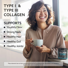 Label on Amplicell collagen tub showing grass-fed, gluten-free, non-GMO credentials.