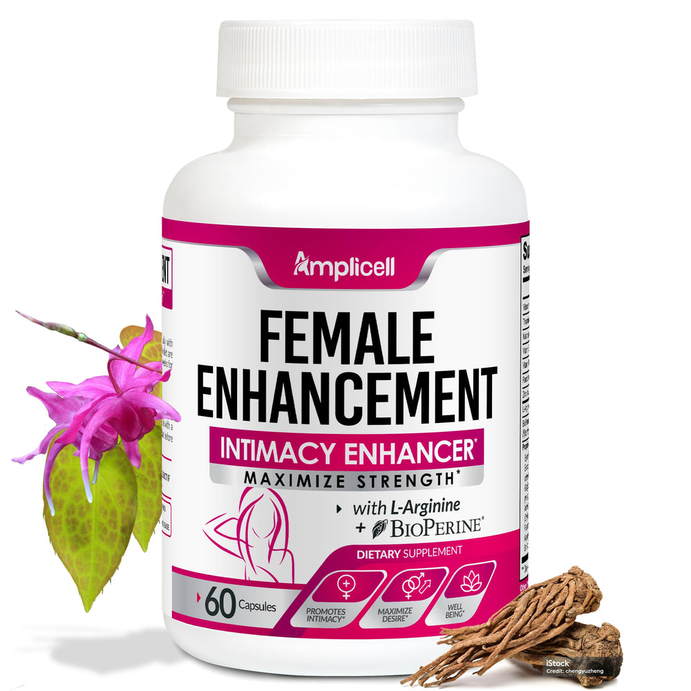 Amplicell Women's Vitality bottle with maca — supports daily energy and balance.