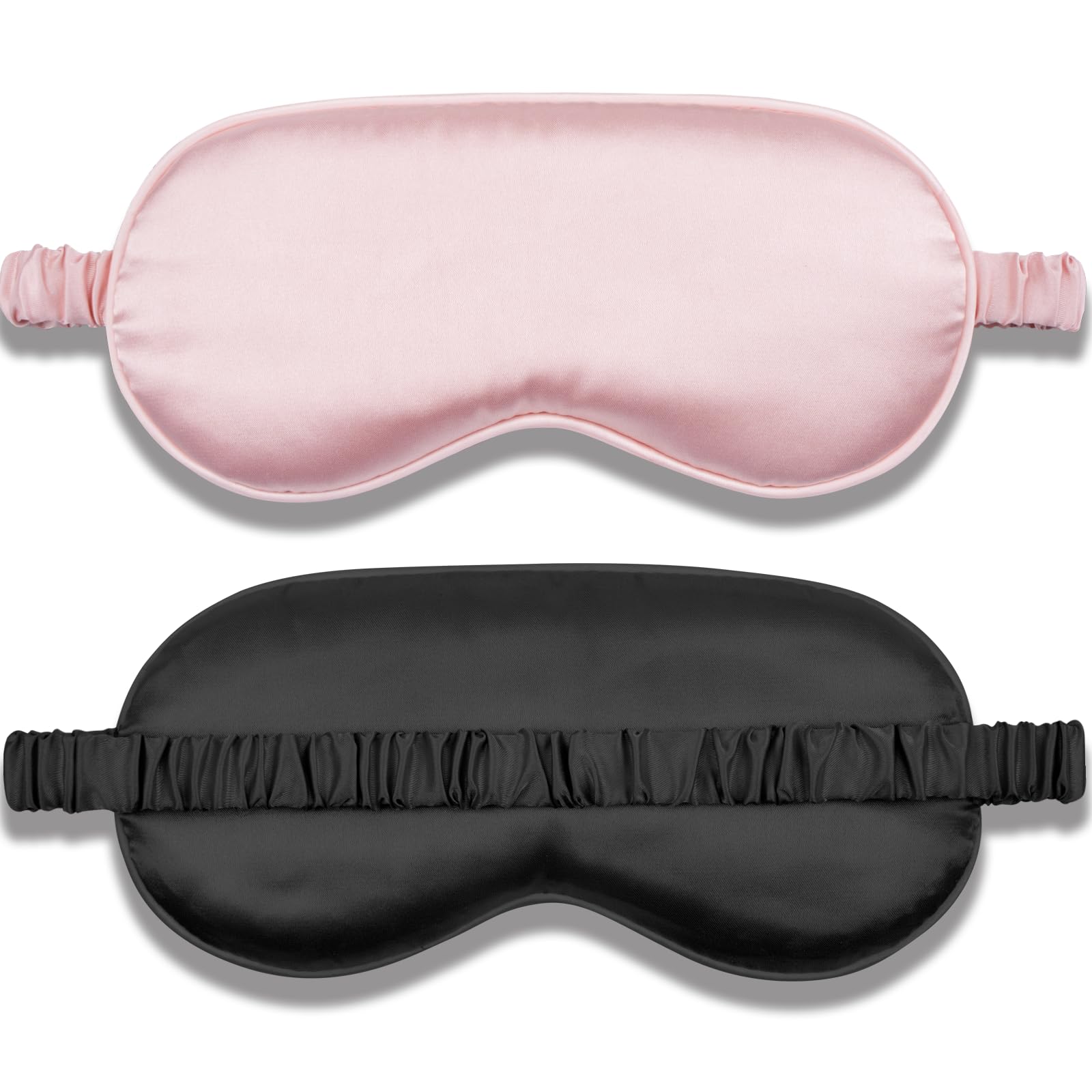 Amrules Sleep Mask 2-Pack in pink and black provides lightweight blackout for restful nights.