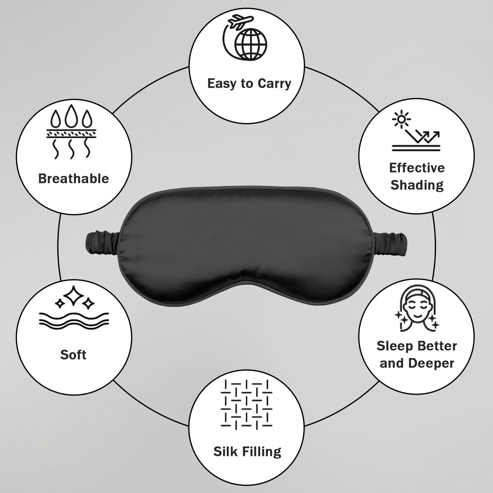 Amrules sleep mask elastic head strap stays in place during any sleep position.