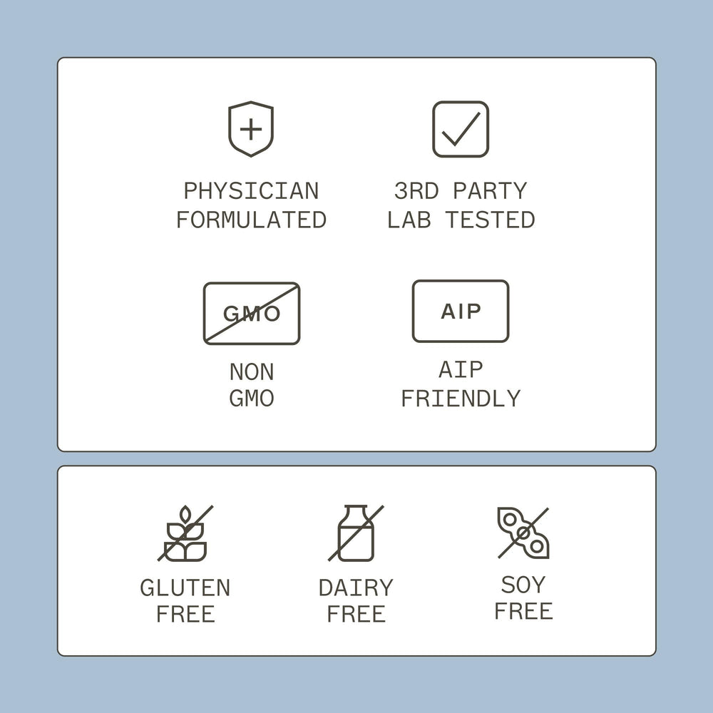 Amy Myers MD Complete Enzymes nutrition facts label emphasizes gluten-free and dairy-free compatibility.