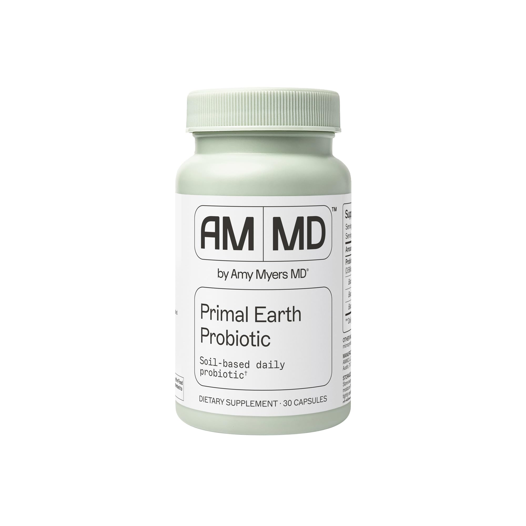 Amy Myers MD Primal Earth Probiotic bottle ready for daily digestive support.