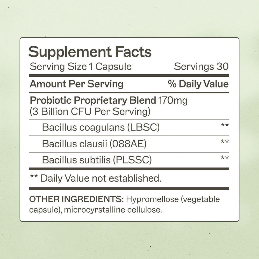Close-up of Primal Earth Probiotic capsules showing soil-based formula.