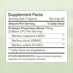Close-up of Primal Earth Probiotic capsules showing soil-based formula.