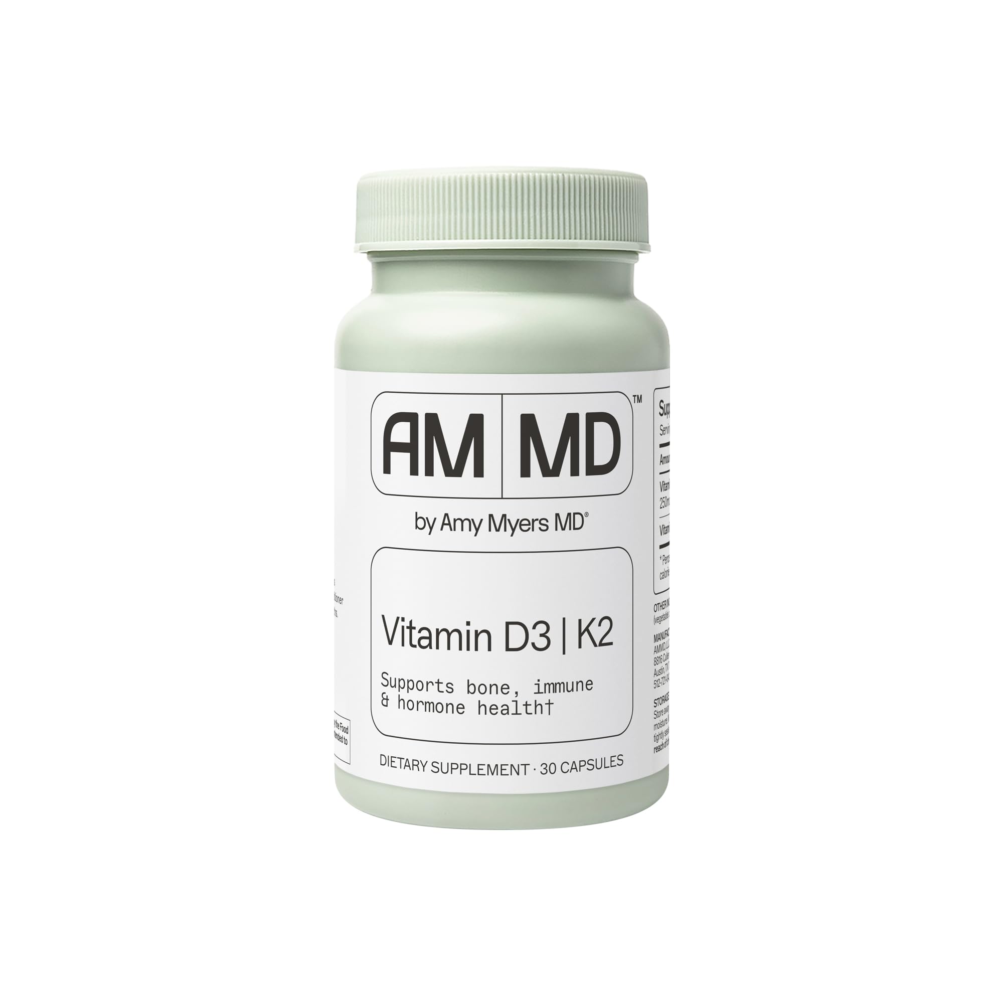 Amy Myers MD Vitamin D3/K2 bottle ready for daily wellness support