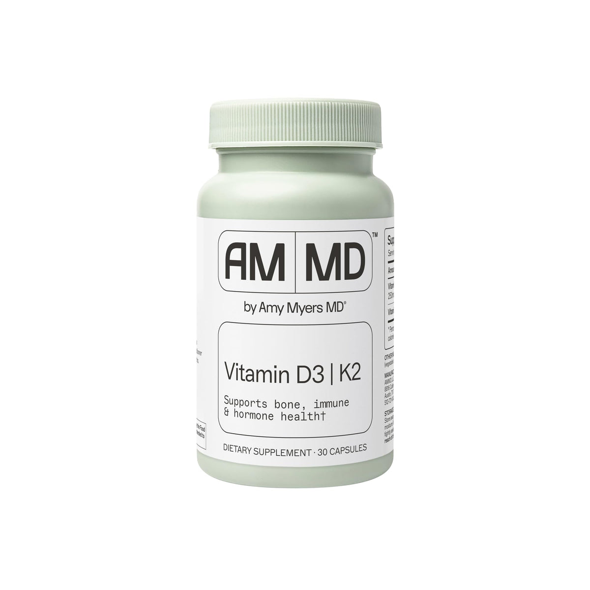 Amy Myers MD Vitamin D3/K2 bottle ready for daily wellness support