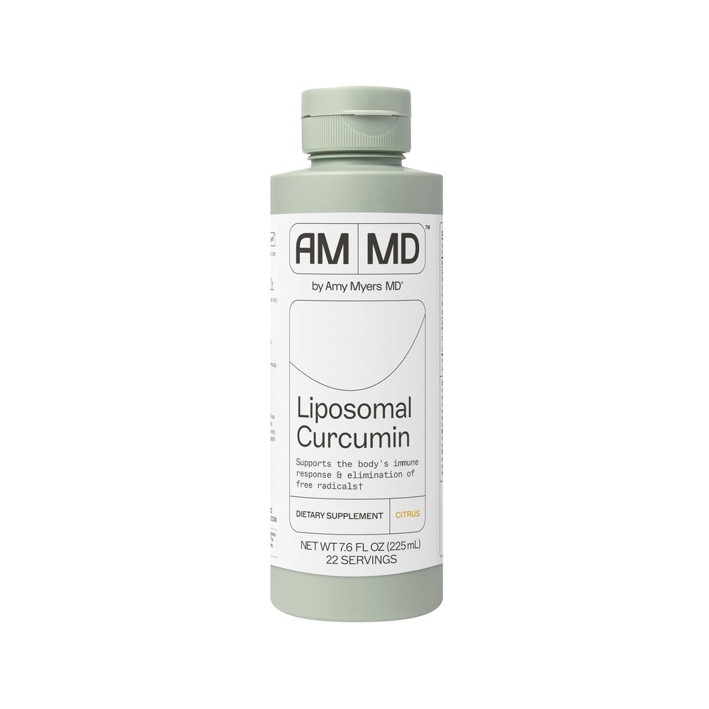 Amy Myers MD Liposomal Curcumin bottle showing enhanced absorption for digestion support