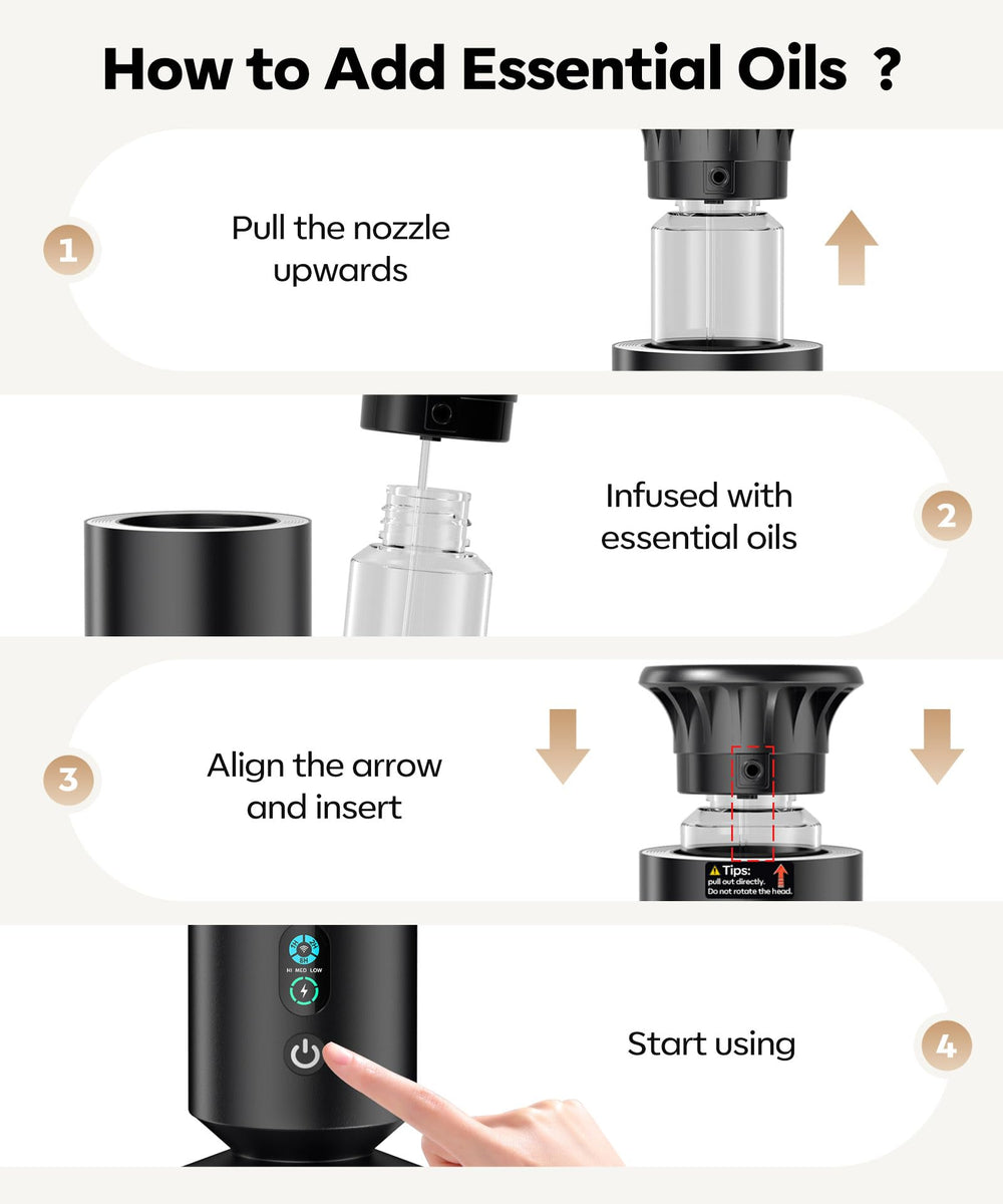 Amzany waterless diffuser kit seven lights showcase ambient breathing illumination.