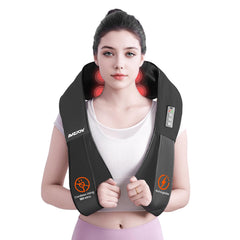 AMZPONY cordless neck massager in foldable design for portable relaxation.