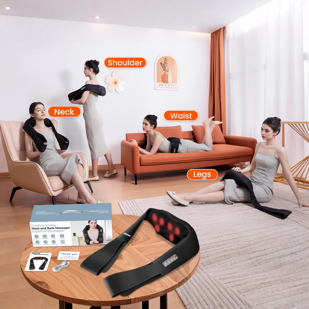AMZPONY ergonomic U-shaped cushion supports neck and shoulders.