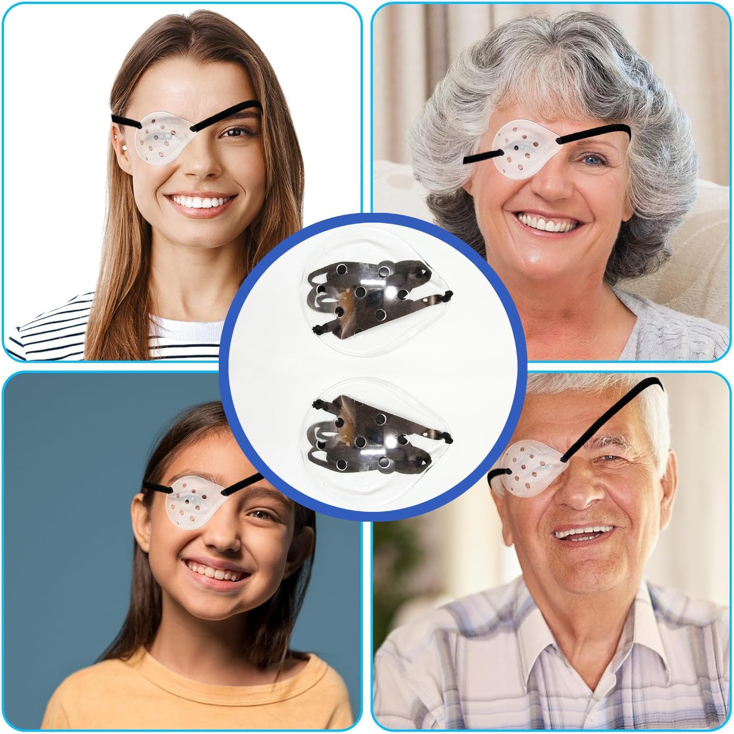 Clear AMZVIO eye guard for sleeping with minimal tape needed.