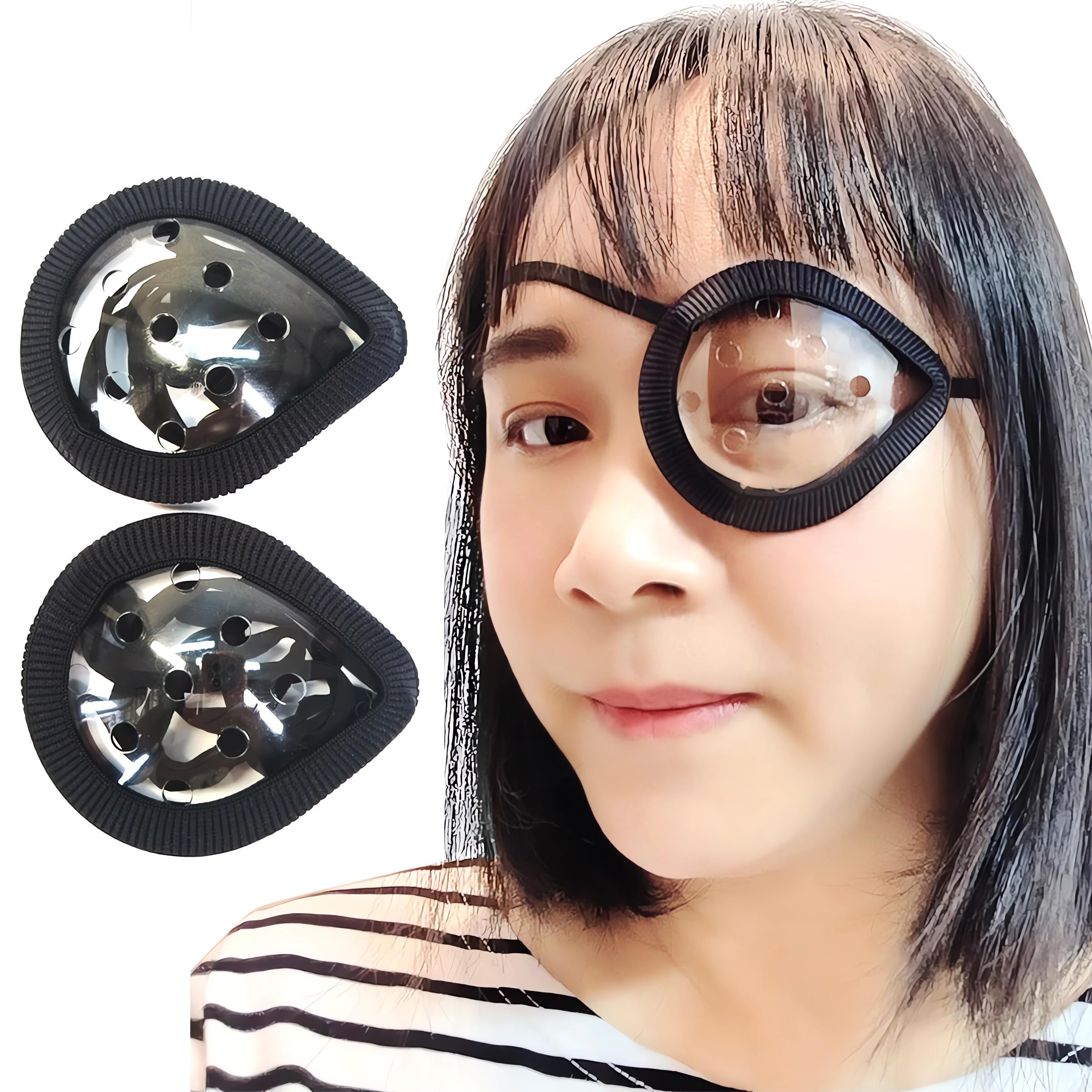 AMZVIO clear eye shield left view with soft edge and ventilation