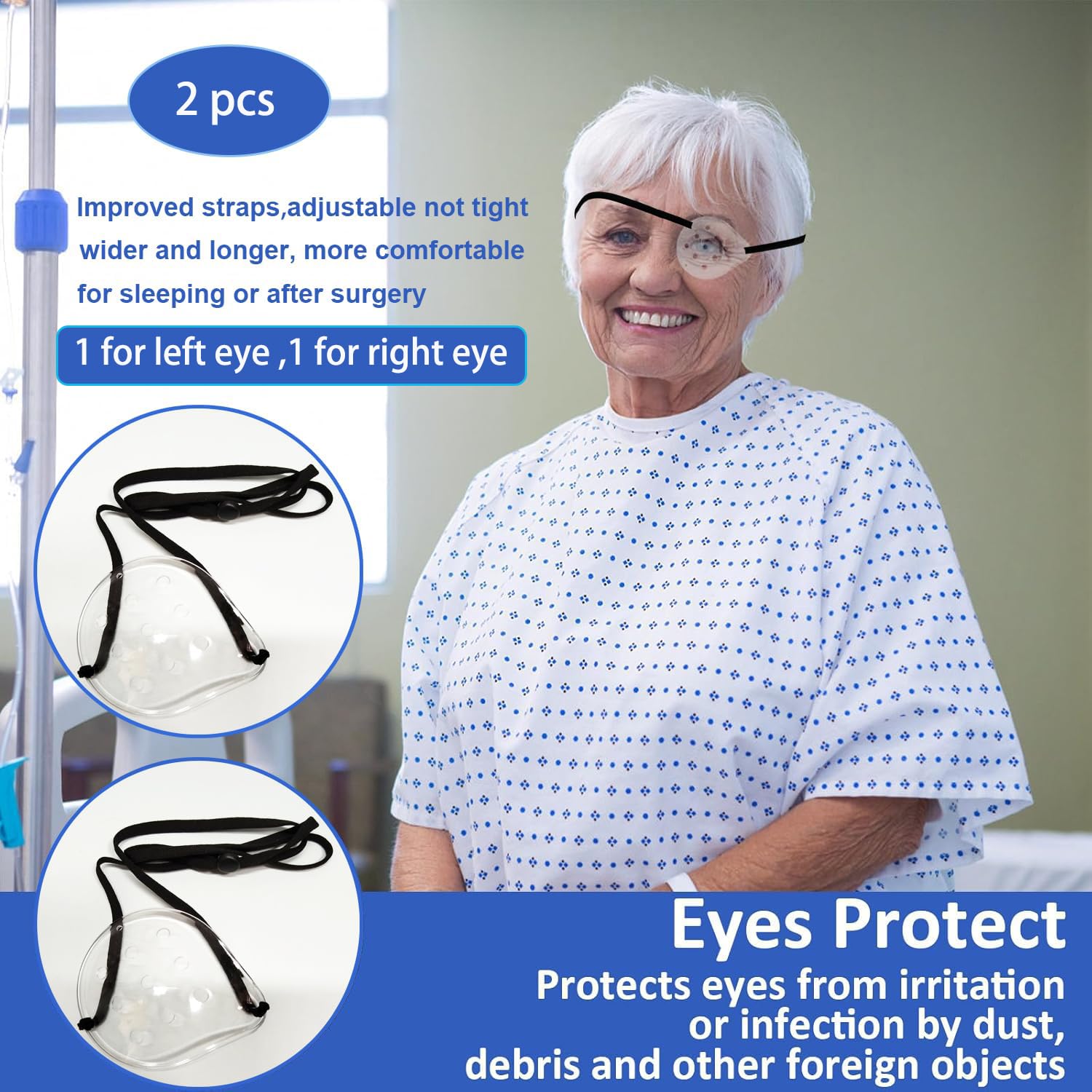 Two-pack AMZVIO eye shields with complementary right and left pieces.