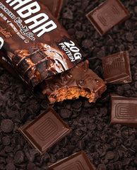 Anabar Triple Chocolate Wasted bar shows a chewy center beneath rich coating
