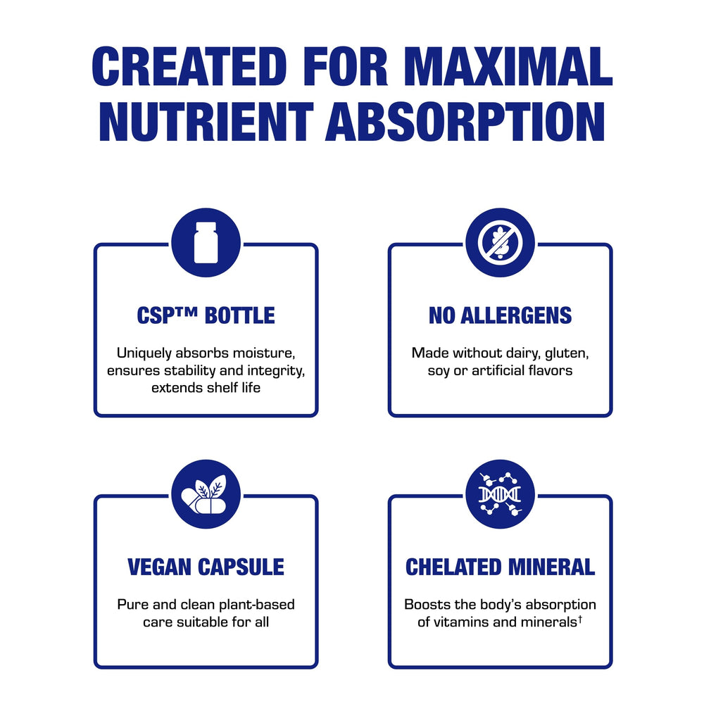 Nutrition panel emphasizes minerals for bone and digestive health guidance.
