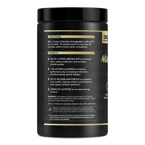 Nuclear Armageddon pre-workout scoop dissolving powder for fast, smooth mix