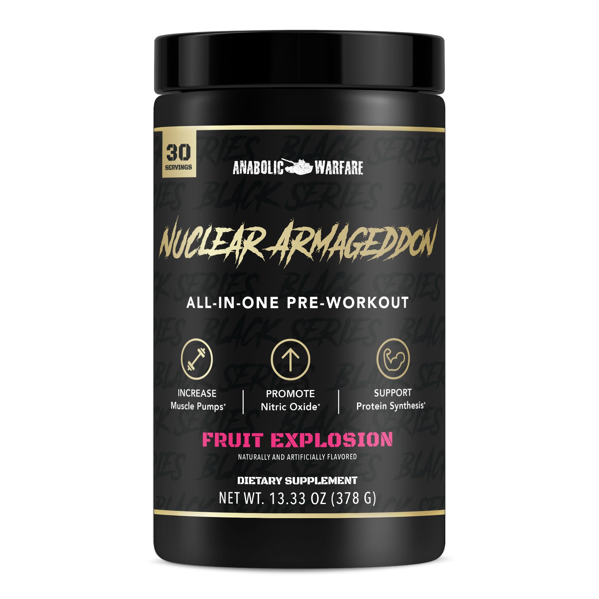 Anabolic Warfare Nuclear Armageddon Fruit Explosion tub ready for a high-energy workout