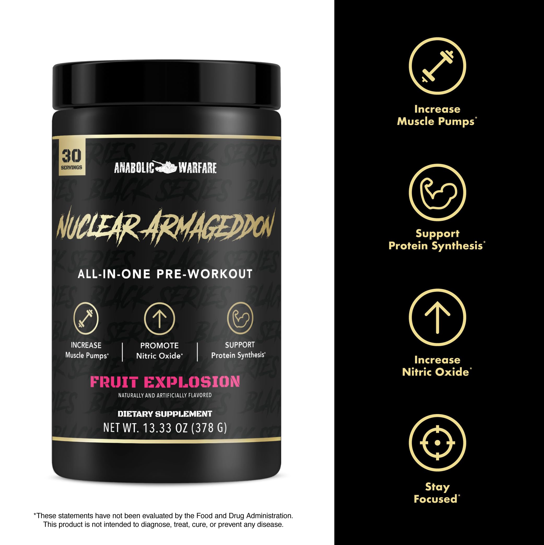Ingredient panel highlights L-Citrulline on Nuclear Armageddon packaging