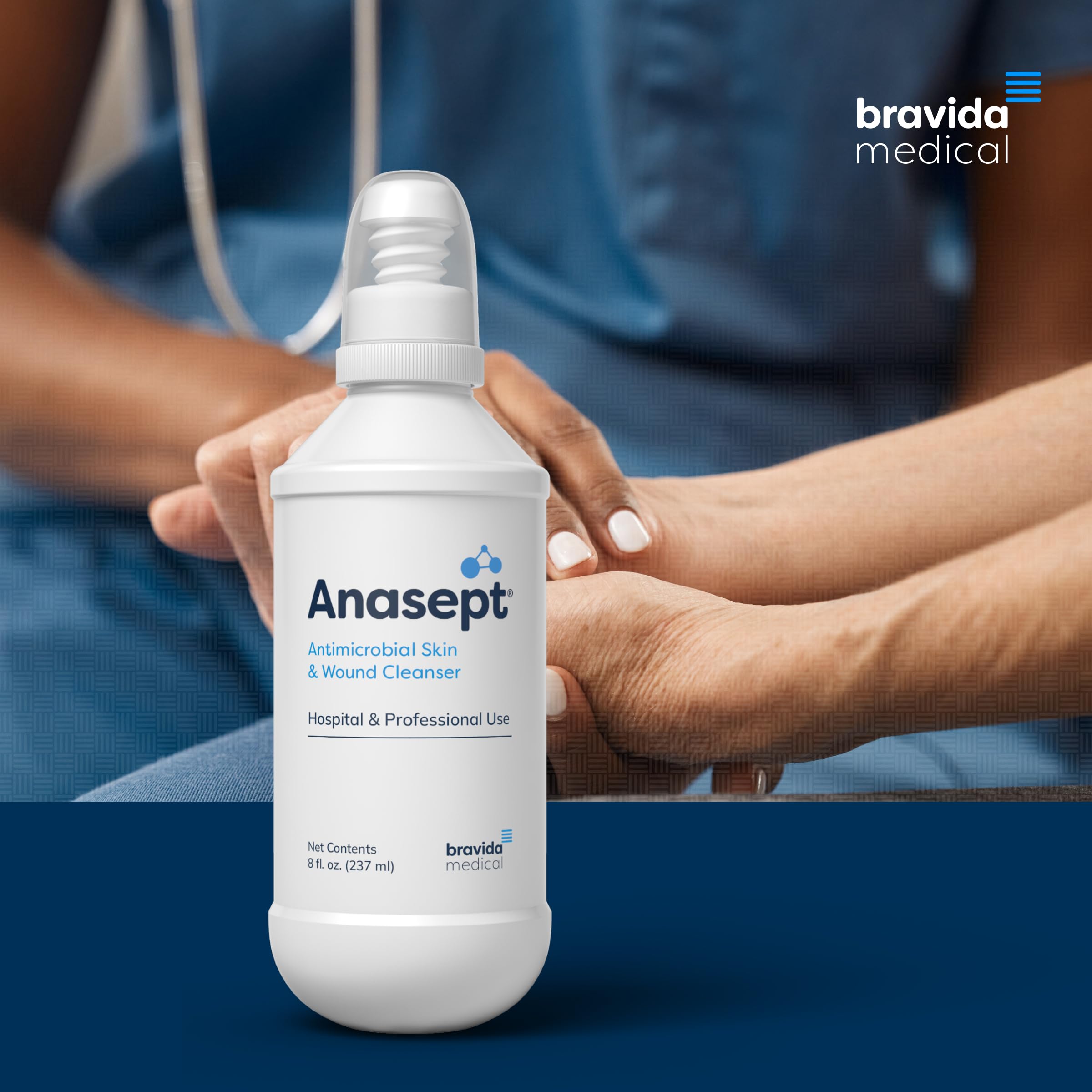 Close-up of ANASEPT label emphasizing fragrance-free formula.