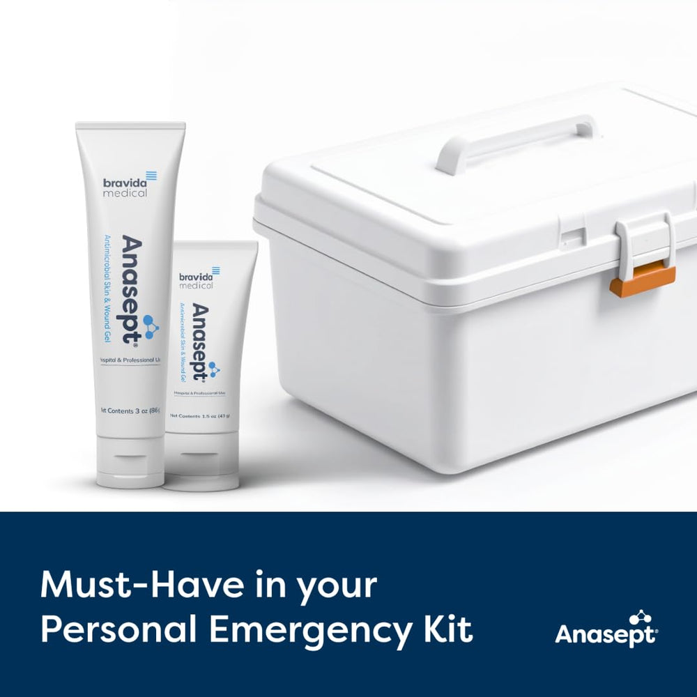 Medical-grade ANASEPT gel in sterile packaging for reliable wound cleansing