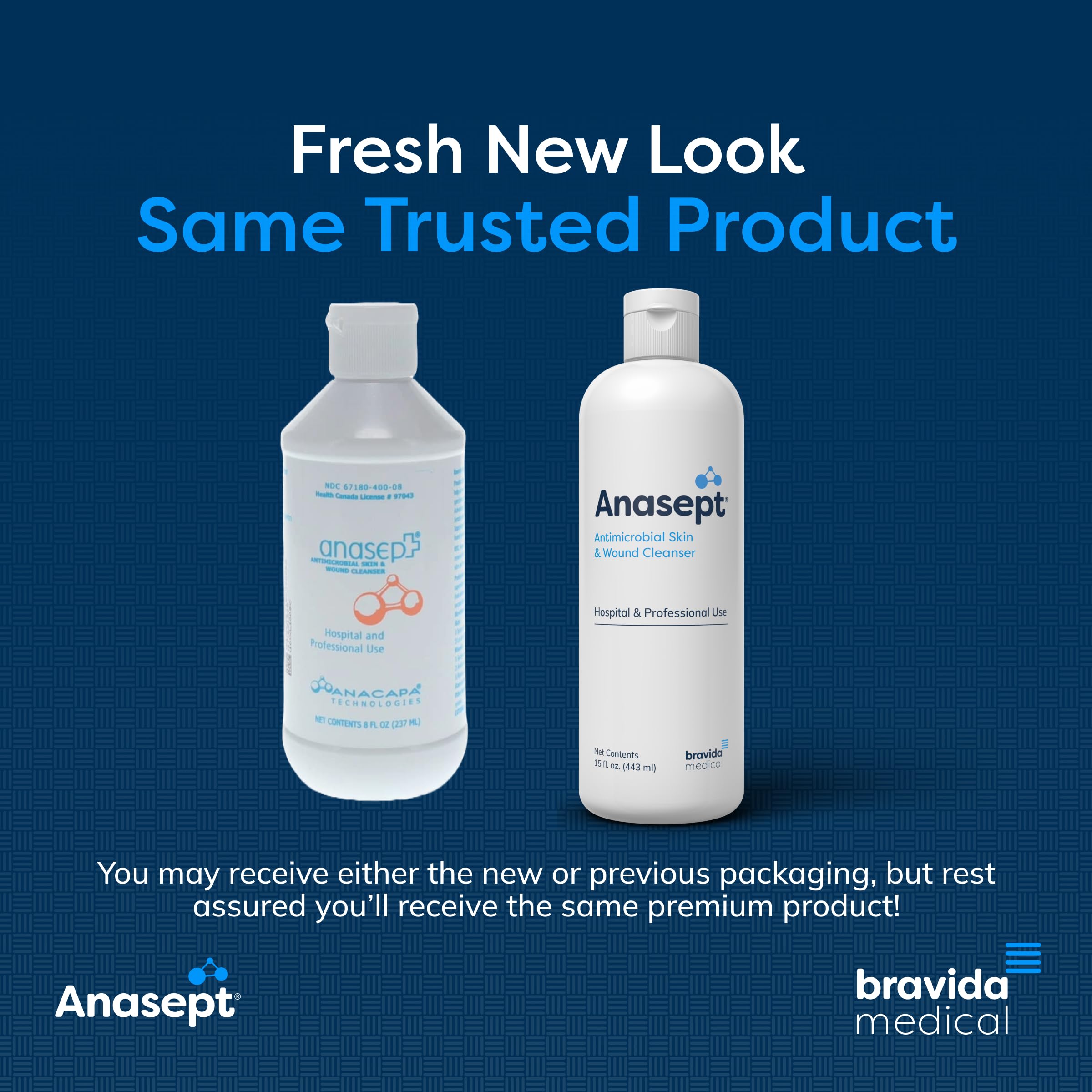 Close-up of ANASEPT label on 15 oz wound cleanser bottle