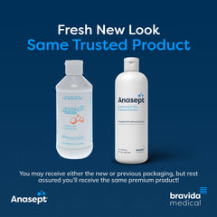 Close-up of ANASEPT label on 15 oz wound cleanser bottle