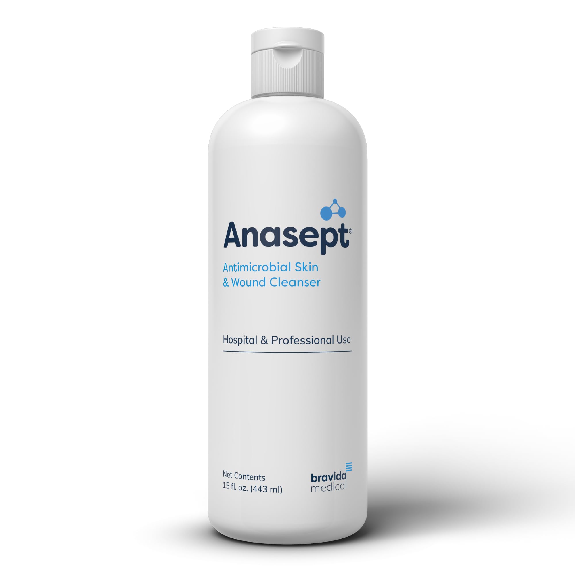 ANASEPT Skin and Wound Cleanser 15 oz bottle with dispensing cap for easy cleansing