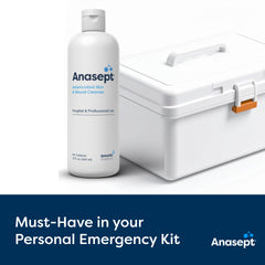 ANASEPT bottle label view showing product details and size