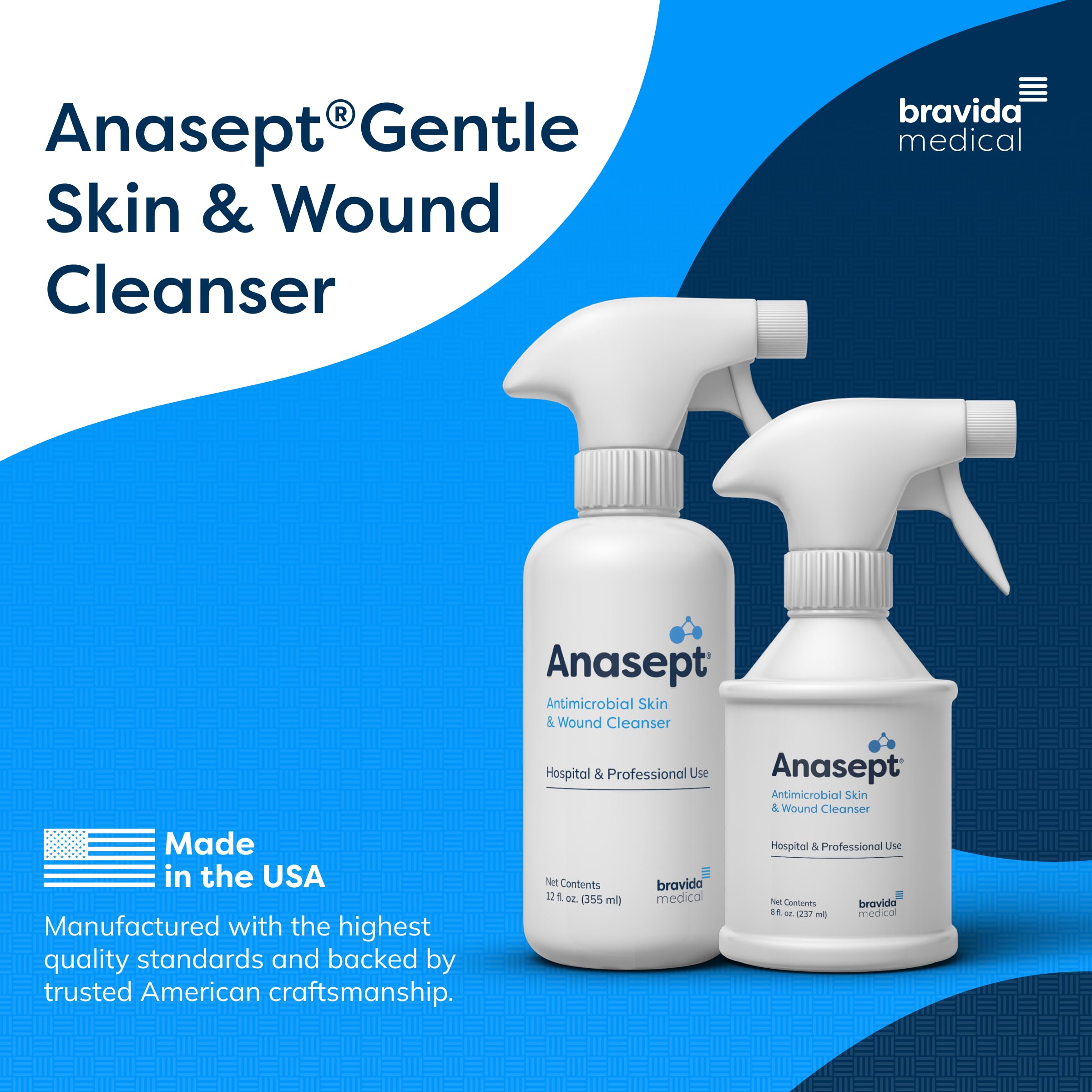 ANASEPT wound spray in action for bedside wound care.