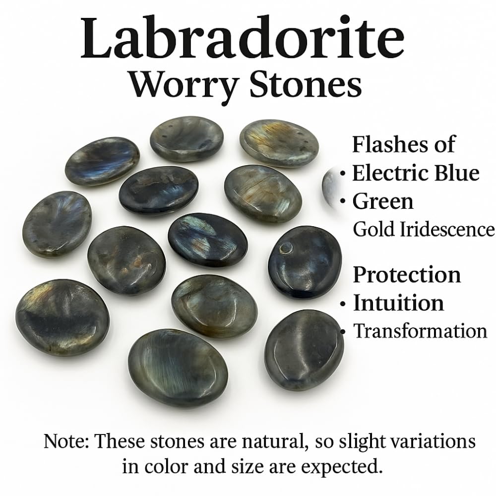 ANAYA AGATE Labradorite worry stone gift box, ideal for mindful gifts