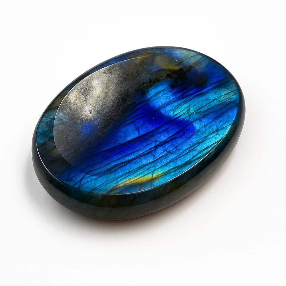 ANAYA AGATE Labradorite worry stone in hand to ease daily stress