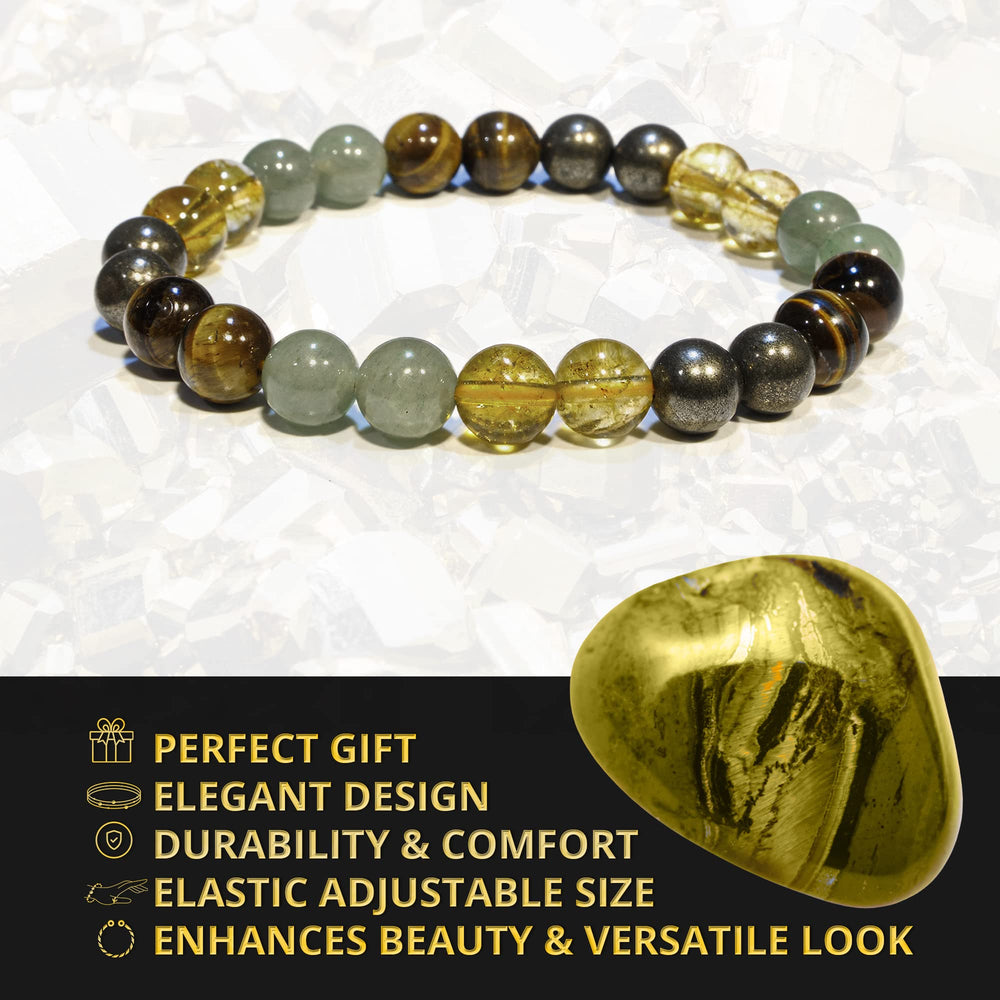 ANAYA AGATE pyrite citrine bracelet on wrist promotes calm confidence