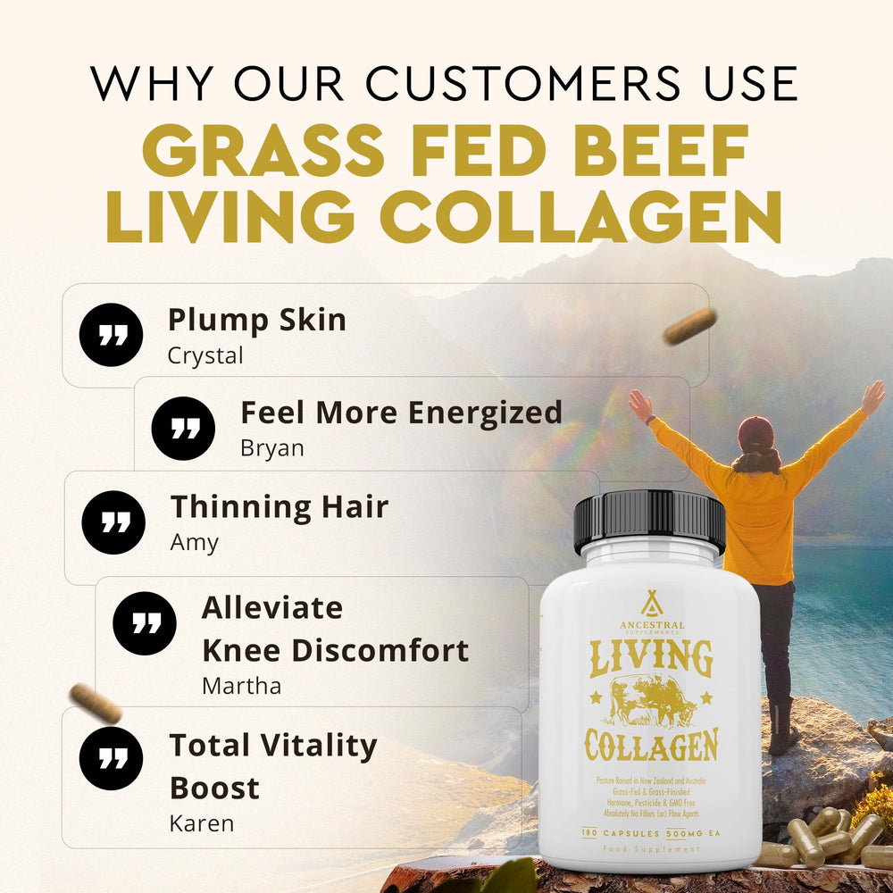 Six capsules per day serving for Ancestral Living Collagen support