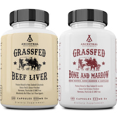 Ancestral Supplements grass-fed beef liver and bone marrow capsules support energy and immune health.