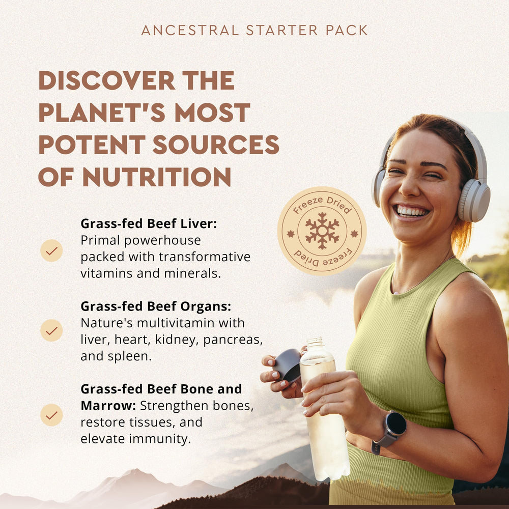 Ancestral Supplements Grass-fed beef organs capsules arranged for daily wellness