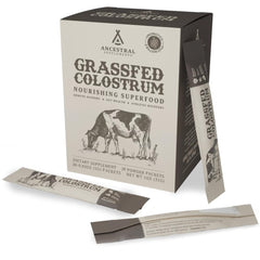 Ancestral Supplements grass-fed colostrum packet for on-the-go immune support.