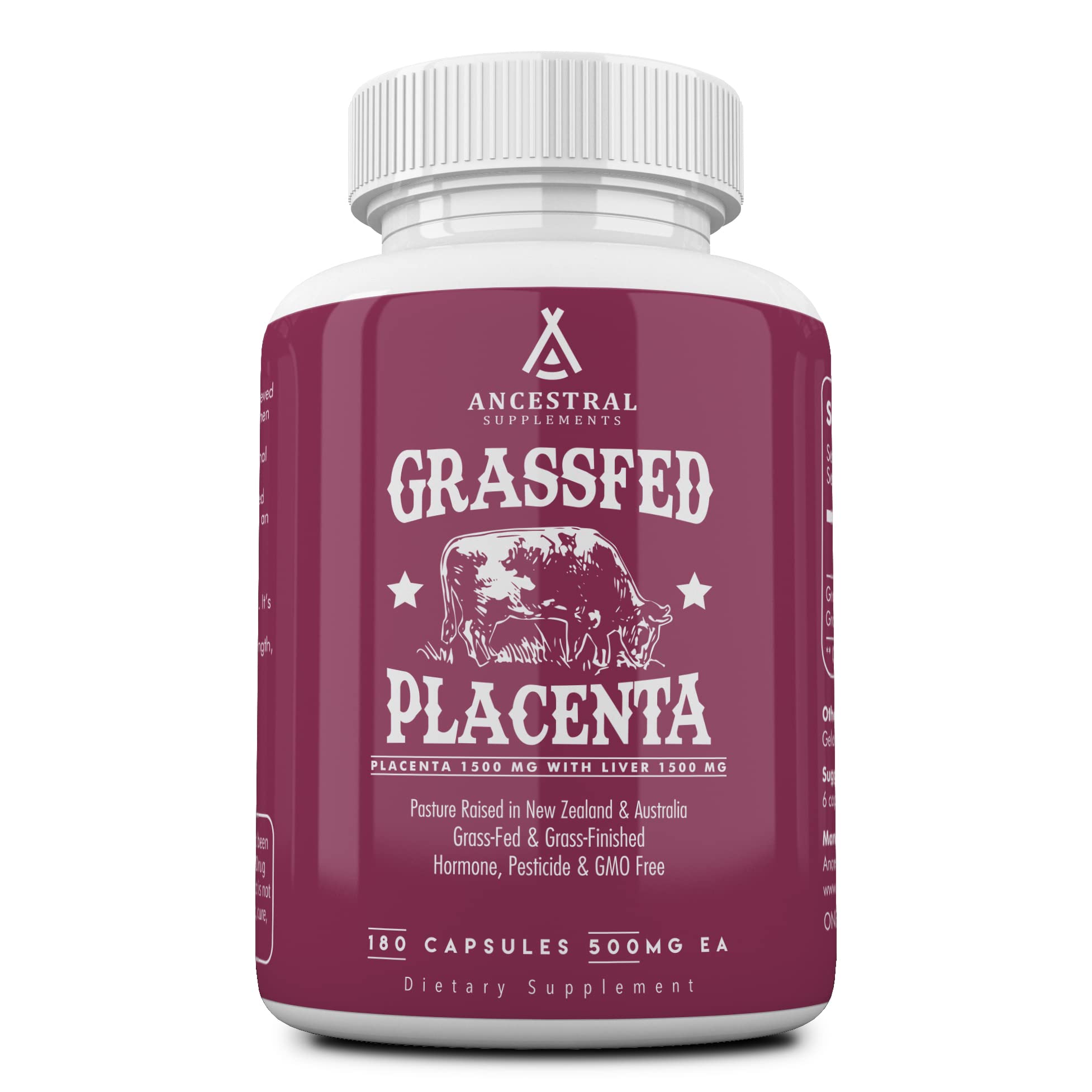 Ancestral Supplements grass-fed placenta-liver bottle for postnatal nutrition and vitality