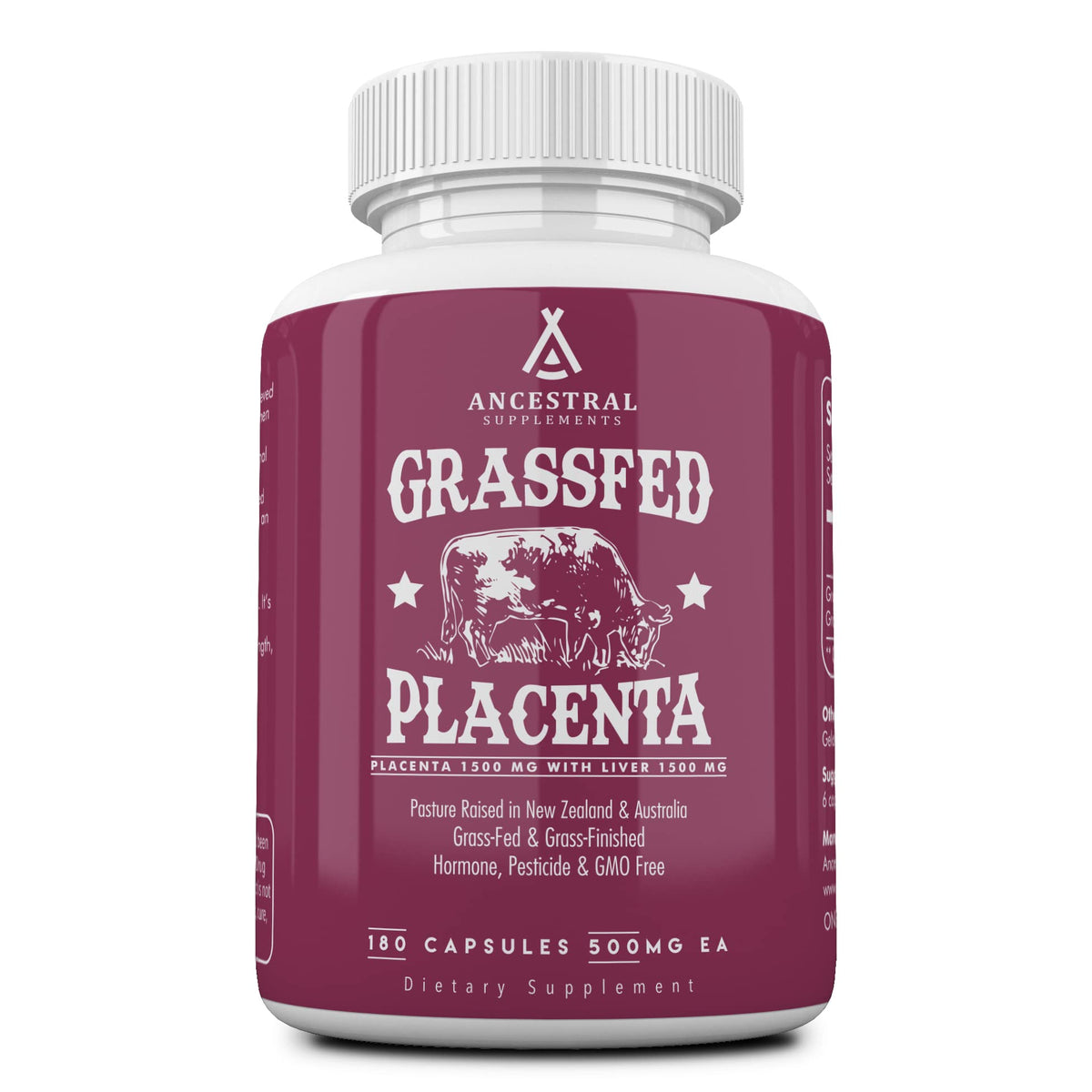 Ancestral Supplements grass-fed placenta-liver bottle for postnatal nutrition and vitality