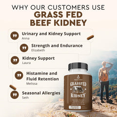 Ancestral Supplements label detail on grass-fed kidney capsules