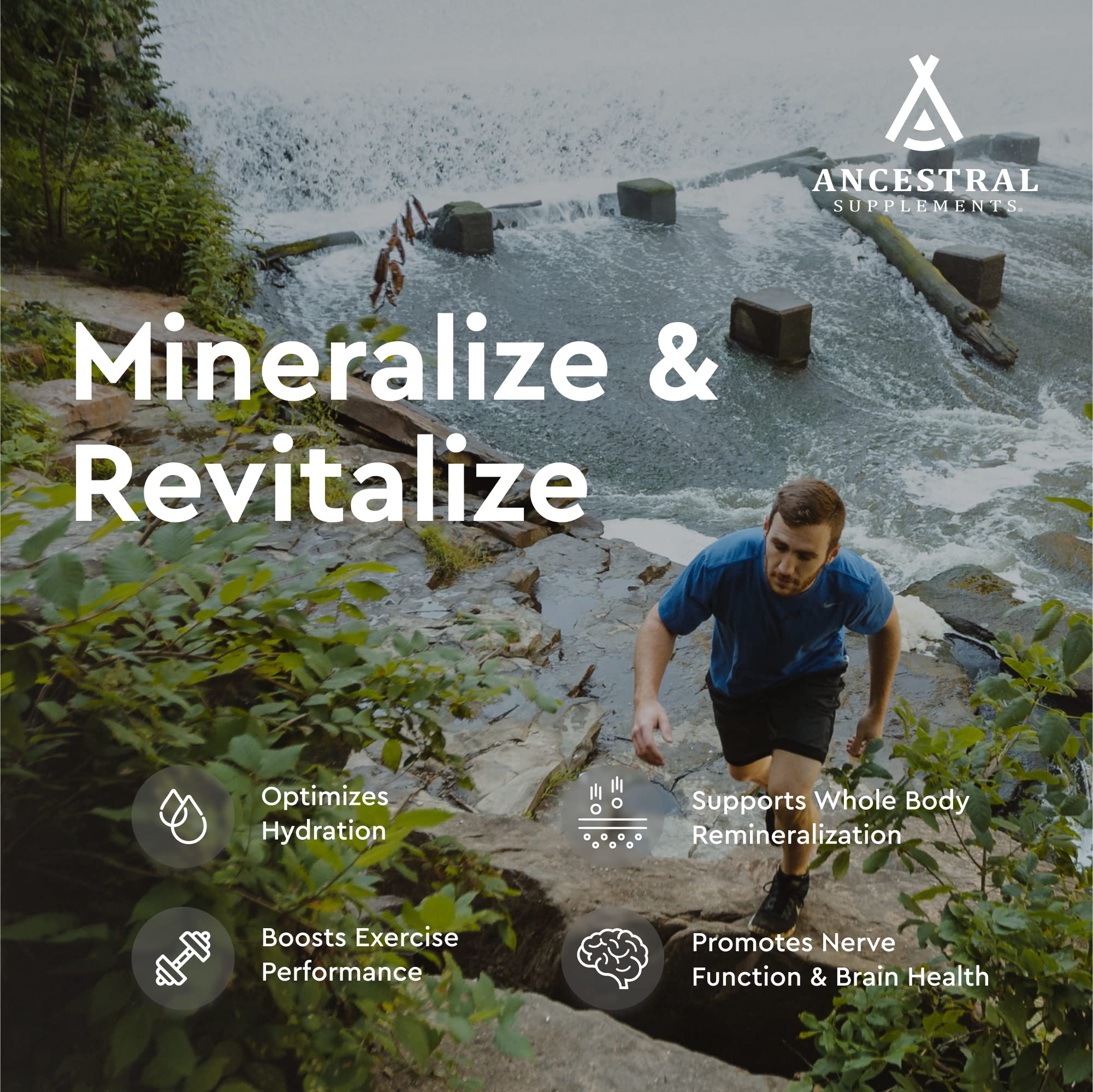 Ancestral Supplements Minerals & Electrolytes capsules ready for daily athletic support