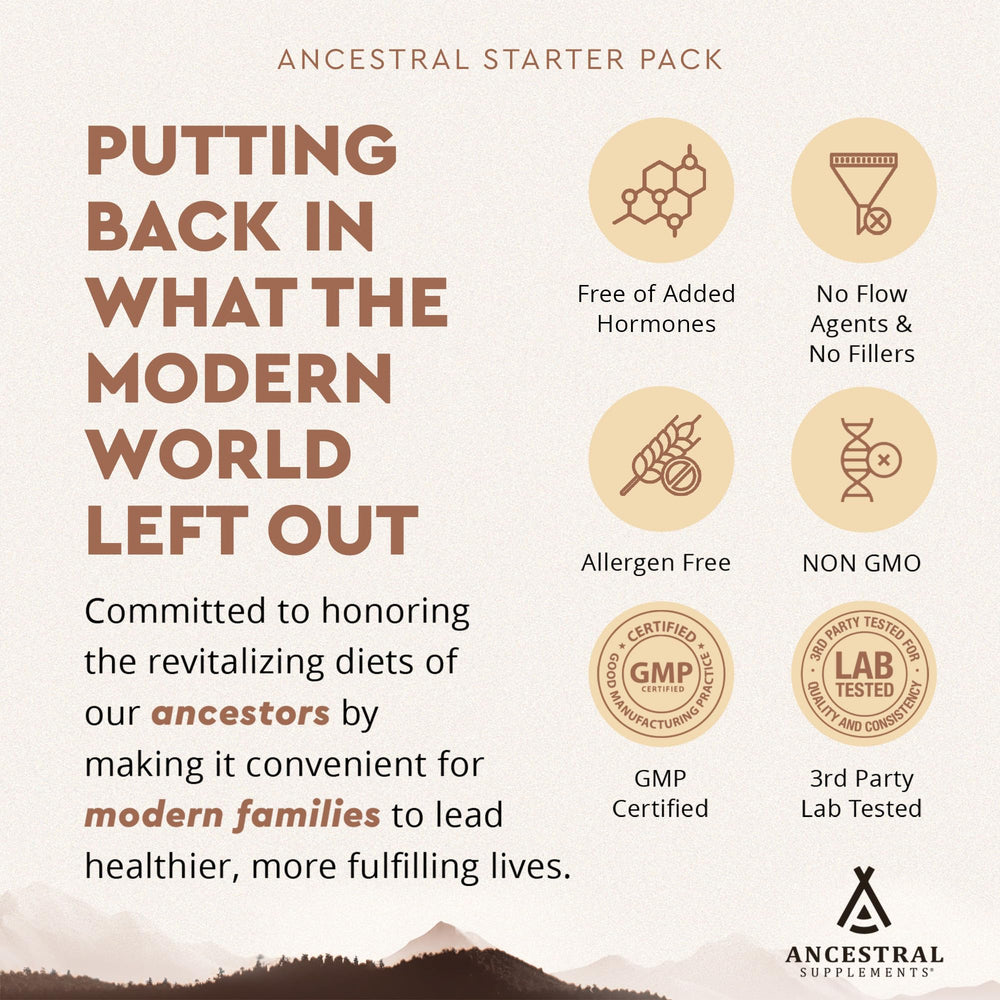 Ancestral Supplements Pasture-raised beef liver ingredients on display