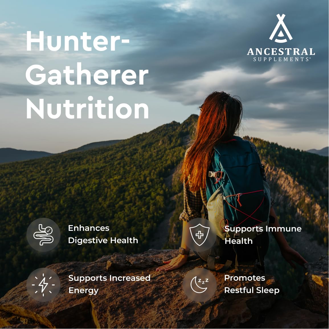 Ancestral Supplements Probiotics and Prebiotics capsules for gut balance.