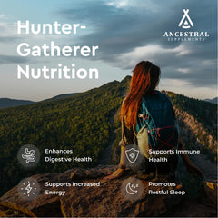 Ancestral Supplements Probiotics and Prebiotics capsules for gut balance.