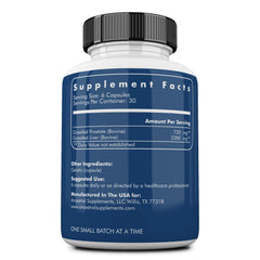 Closeup of Ancestral Supplements prostate and liver capsules for nutrient-dense support