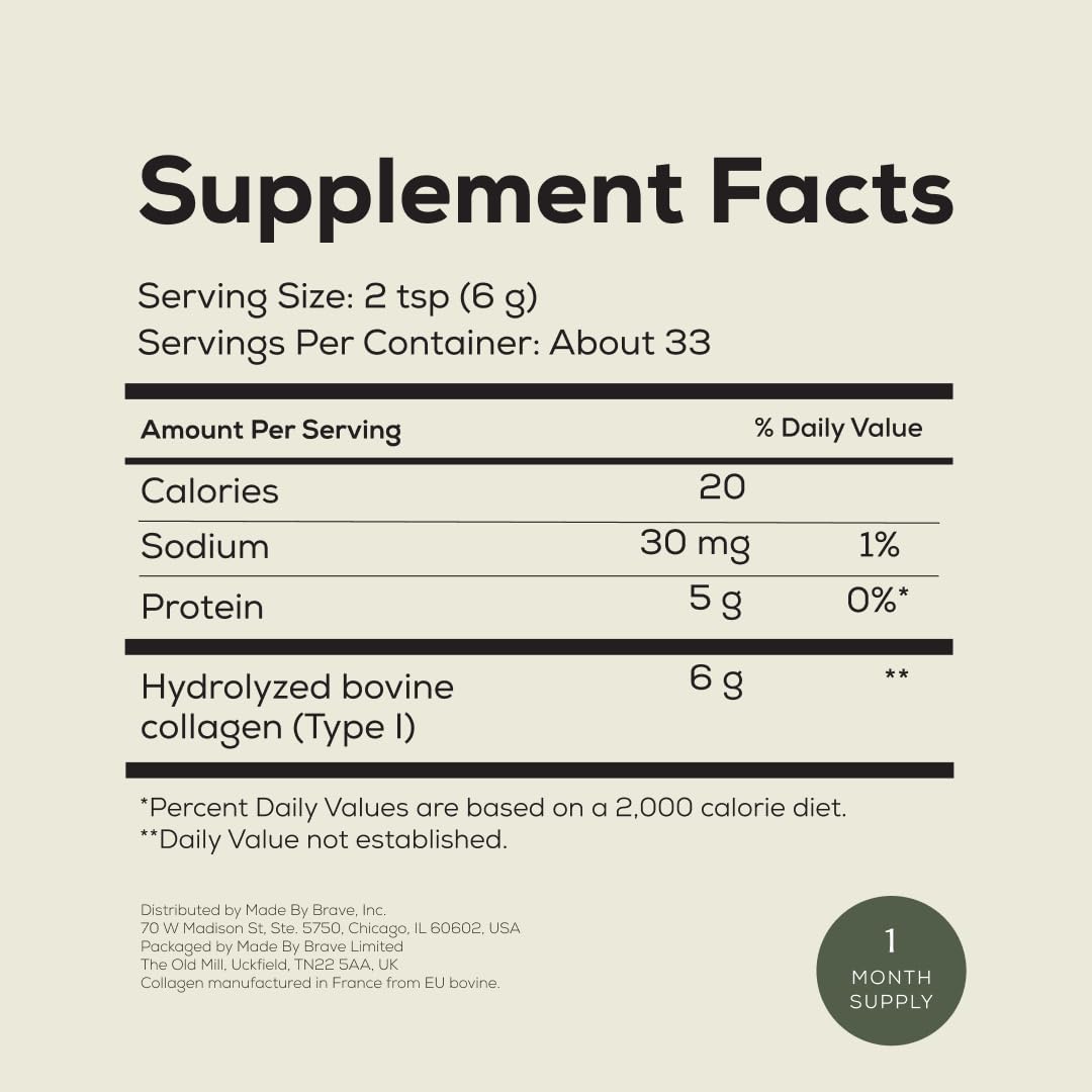 Ancient + Brave collagen powder eu-grass-fed; single-ingredient formula designed for daily use.
