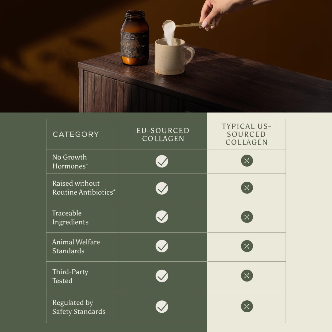 Ancient + Brave collagen powder stir-tea; dissolves in hot beverages for a quick ritual.