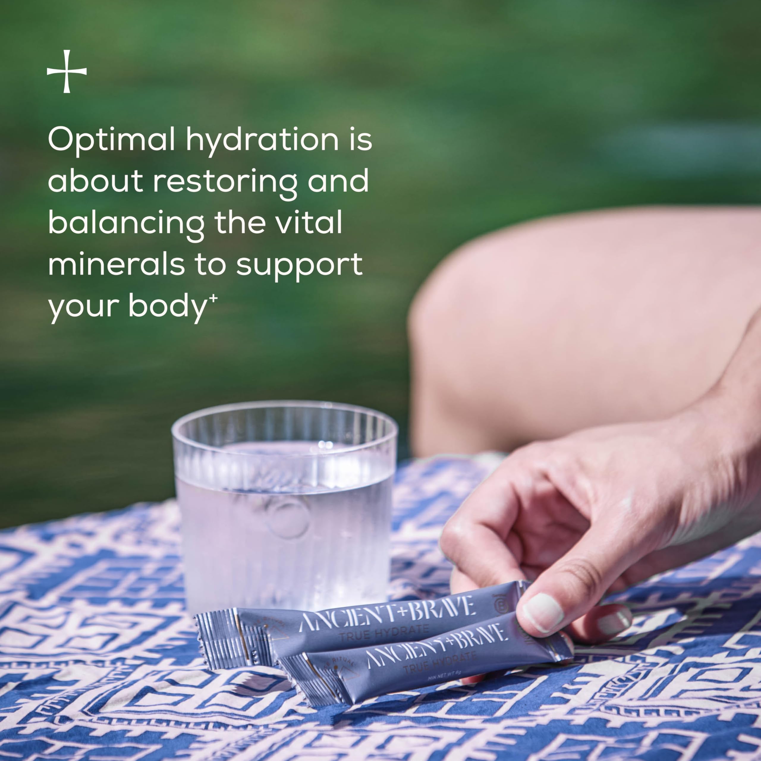 Ancient + Brave True Hydrate glass with solution for refreshed focus.