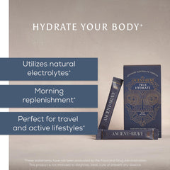 Ancient + Brave True Hydrate pouring into water for quick hydration.
