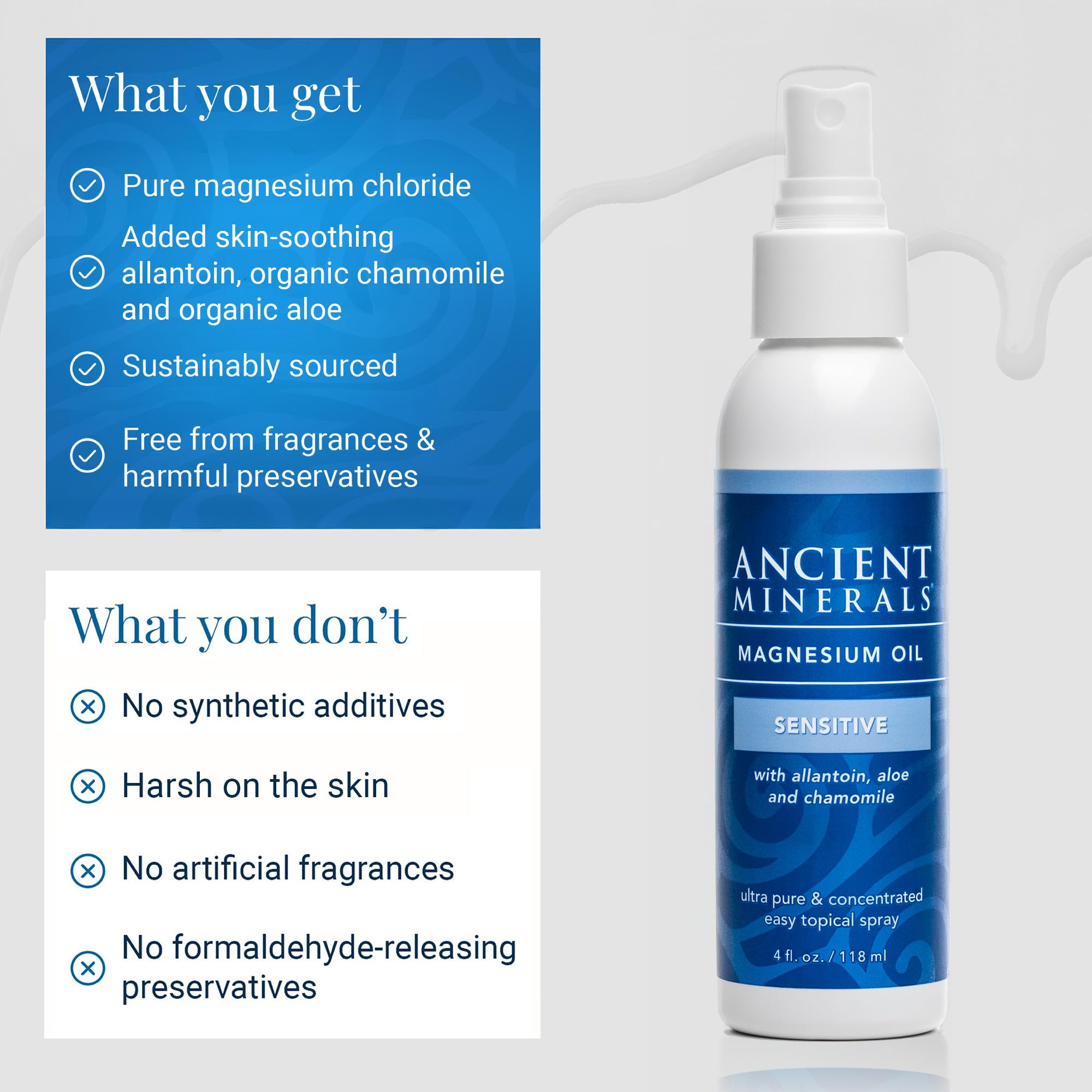 Ancient Minerals organic aloe vera delivers hydration and gentle nourishment.