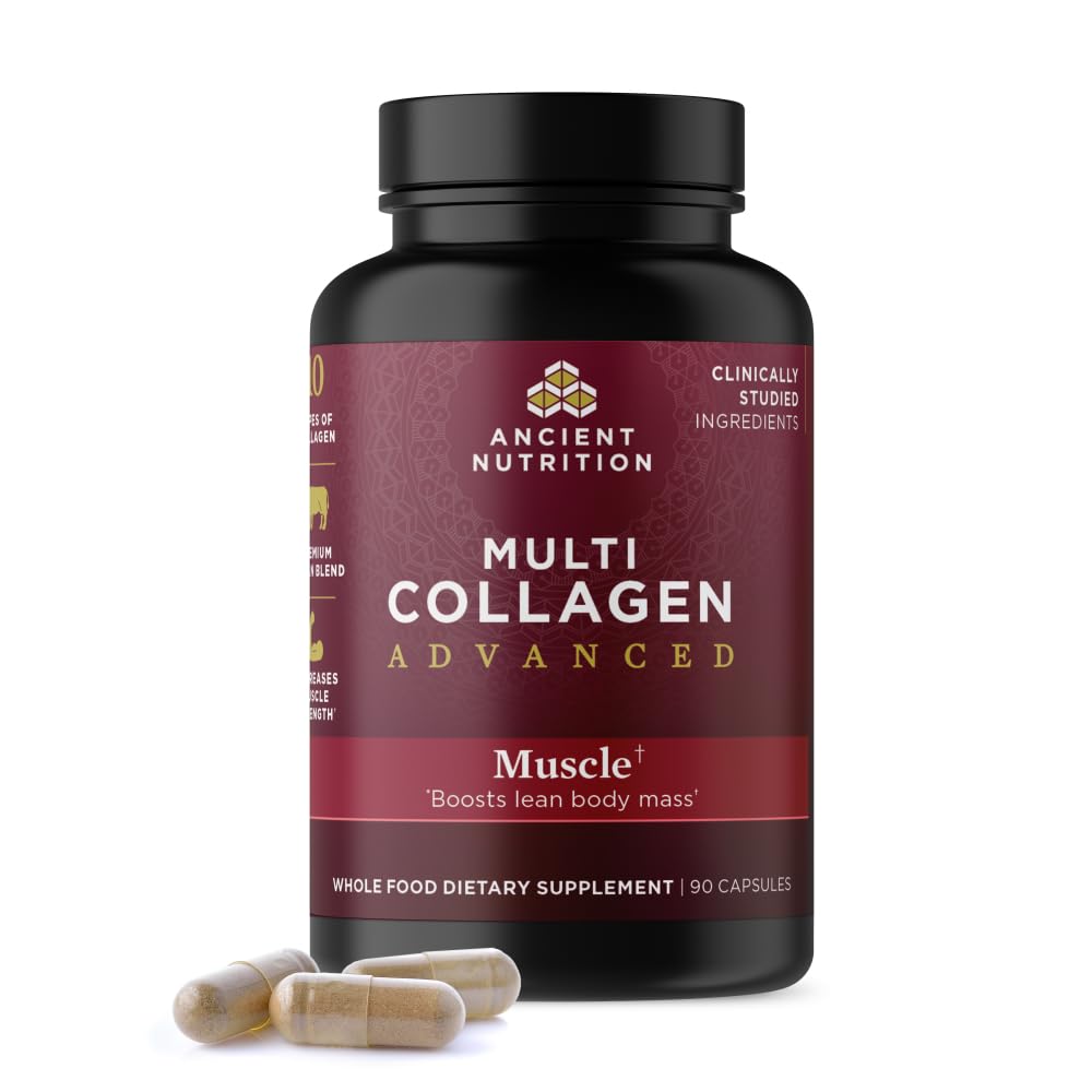 Ancient Nutrition Advanced Multi Collagen capsules bottle for daily wellness support